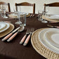 Beige round hand crocheted placemats - Set of 4