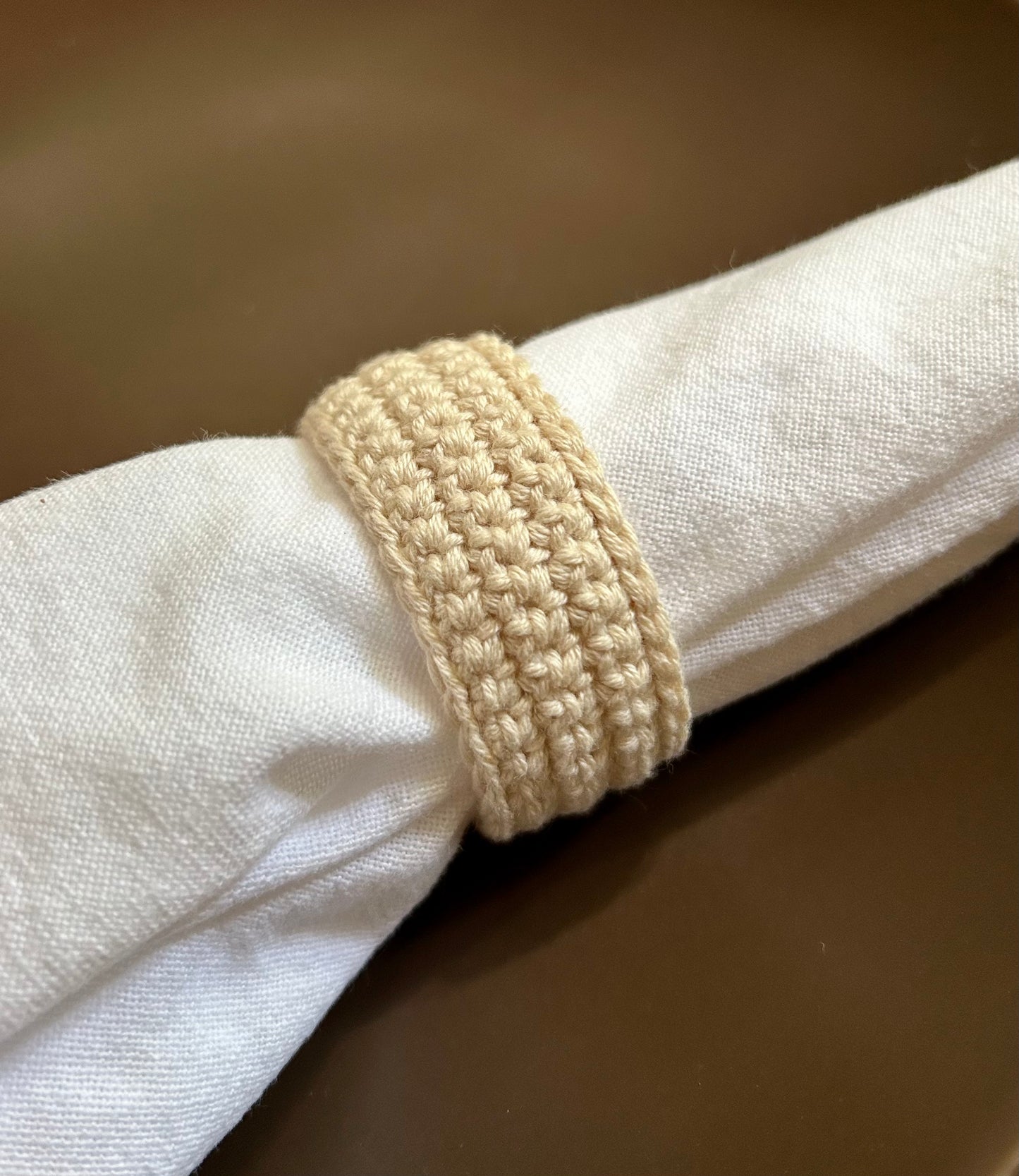 Hand crocheted napkin rings