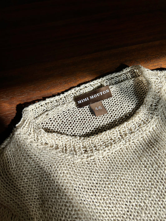 Long sleeve linen knit